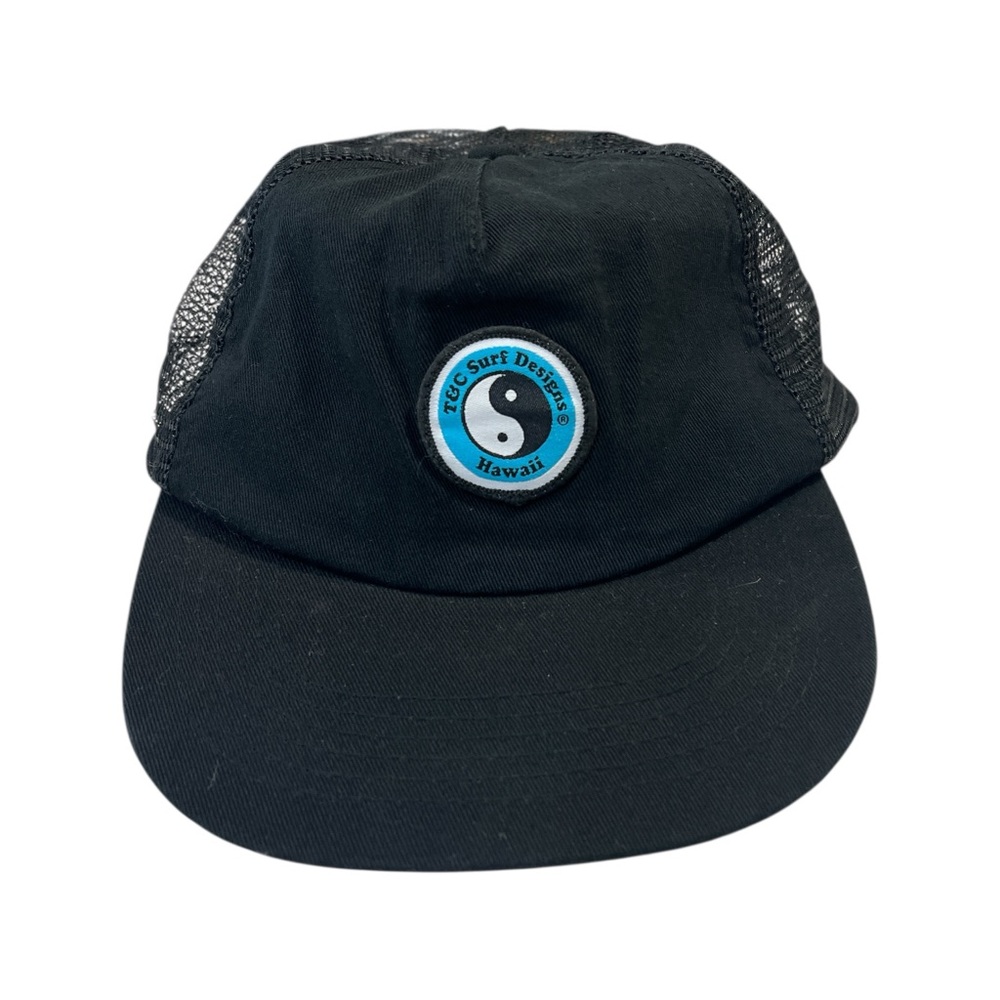 TNC Surf Designs Hawaii Yin-Yang Trucker Cap, Blue & Black